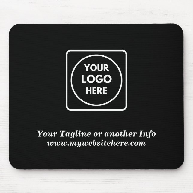 Black Custom Corporate Logo mouse pad (Front)
