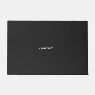 Black custom doormat