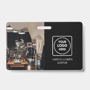 Black Custom ID   Modern Minimalist Employee Badge