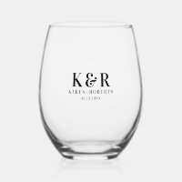 Black Custom Initials Wedding Couple