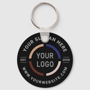 Black custom logo branded promotional key ring