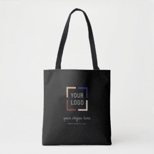 Black custom Logo branded promotional Tote Bag