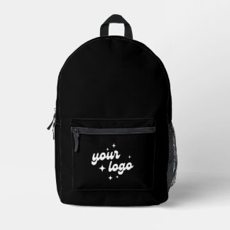 Black Custom Logo Business Travel Printed Backpack