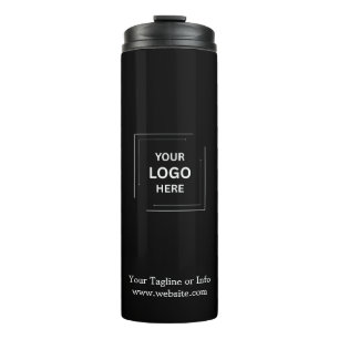 Black Custom Logo Corporate Branding Design Thermal Tumbler