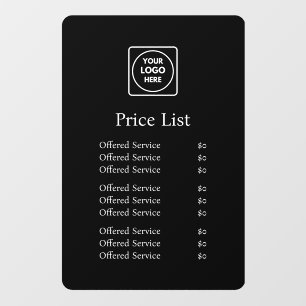 Black Custom Logo Minimalist Price Display