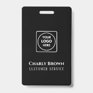 Black Custom Logo   Modern Personalised Employee  ID Badge