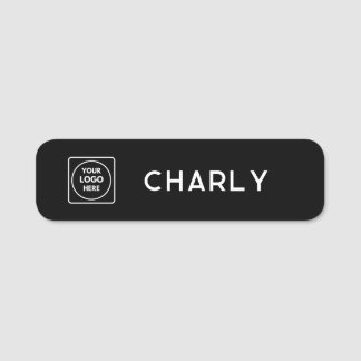 Black Custom Logo | Personalised Employee Name Tag