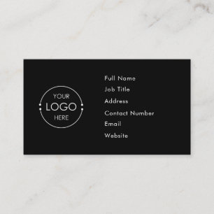 Black Custom Logo Simple Business Card Template