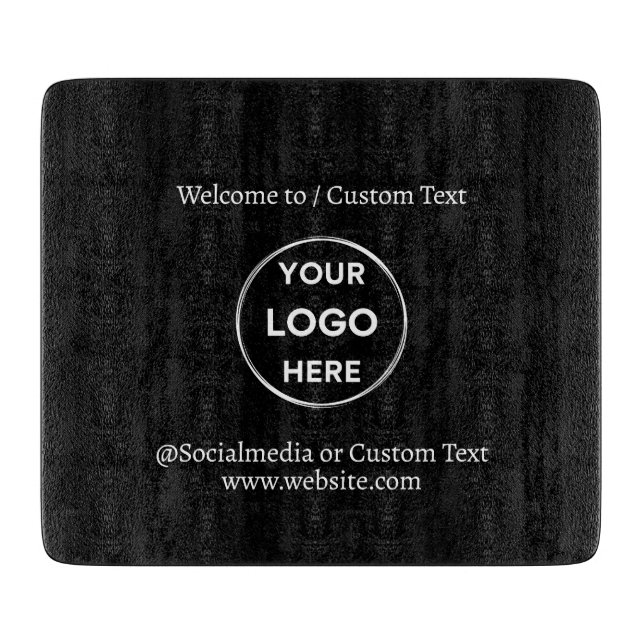 Black Custom Logo Text Modern Minimalist Business Cutting Board (Front)