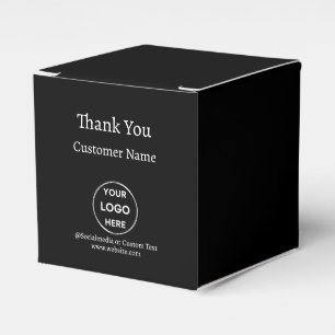 Black Custom Logo Text Modern Minimalist Business Favour Box