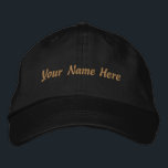 Black Custom Name Adjustable-Hat Personalised Fit Embroidered Hat<br><div class="desc">Make your mark with this black Alternative Apparel Basic Adjustable Cap featuring “Your Name Here” custom printed for a truly personal touch. The deep black base enhances visibility, giving your name a sharp and premium look. Why special: it offers full customisation with a clean, bold finish that fits any style....</div>