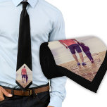 Black Custom Photo  Tie<br><div class="desc">Black Custom Photo neck tie. A perfect gift for a dad or grandfather on Father`s Day,  birthday or Christmas.</div>