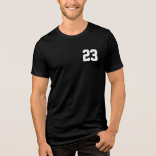 Black Custom Player Name Number Sports Tri-Blend Shirt