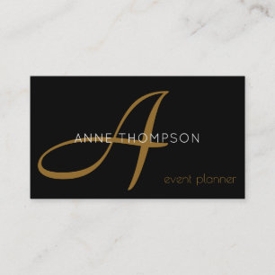 black custom profession (event planner) stylish business card