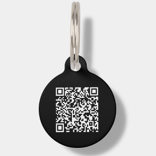 Black Custom QR Code Scan Pet ID Tag