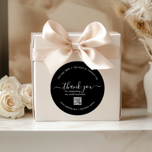 Black Custom Thank You Stickers With QR Code (Black Custom Thank You Stickers With QR Code)