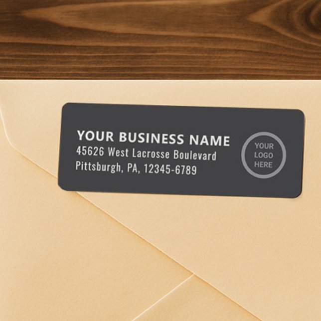 Black Customisable Business Logo Return Address la (Creator Uploaded)