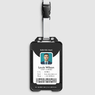 Black Customisable Employee ID Company Security Badge