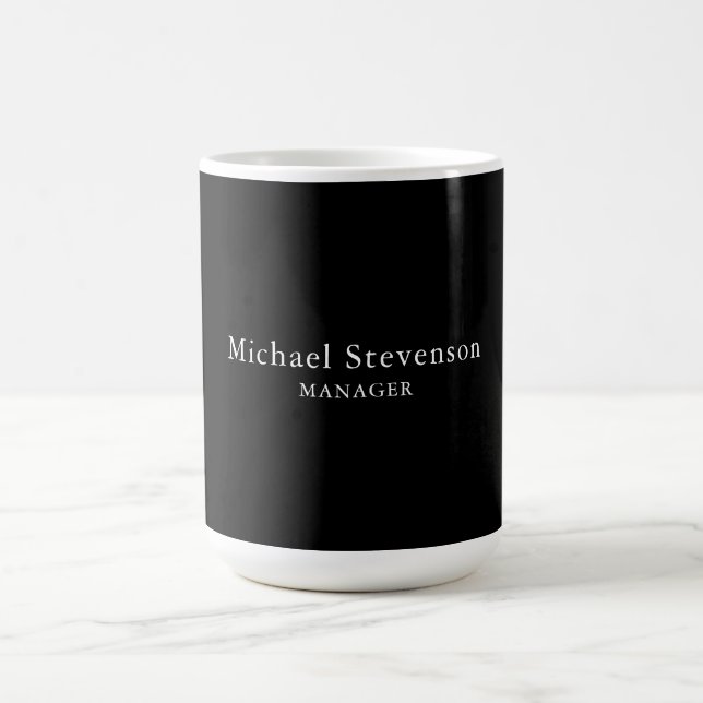 Black Customise Name & Title Profession Coffee Mug (Center)