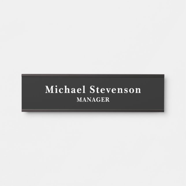 Black Customise Name & Title Profession Door Sign (Front)