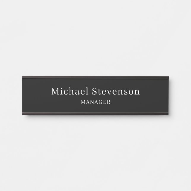 Black Customise Name & Title Profession Door Sign (Front)