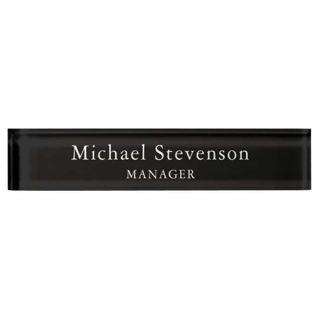 Black Customise Name & Title Profession Nameplate (Front)