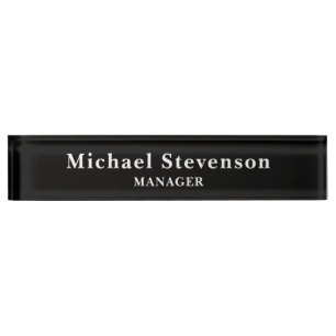 Black Customise Name & Title Profession Nameplate