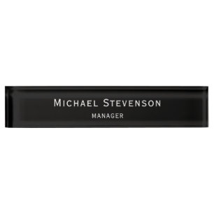 Black Customise Name & Title Profession Nameplate