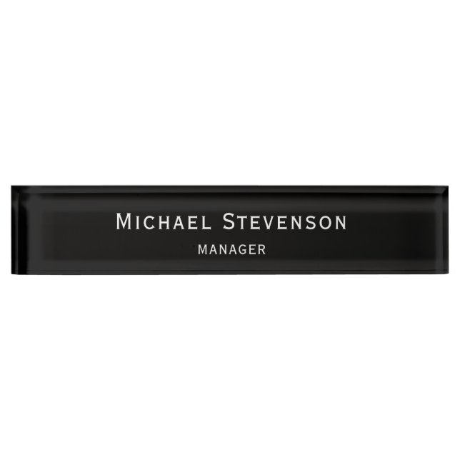 Black Customise Name & Title Profession Nameplate (Front)