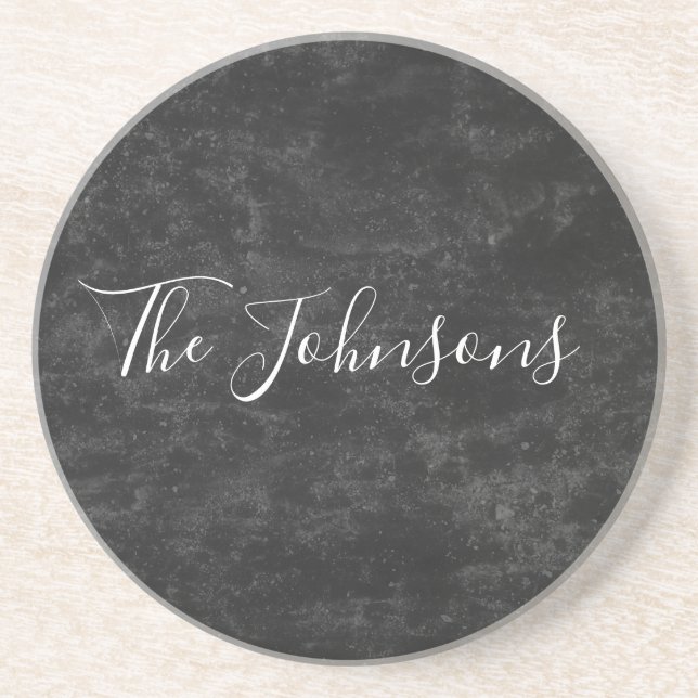 Black Customised Design for your family Coaster (Front)