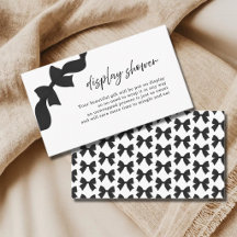 Black Cute Bow Bridal Shower Display Shower