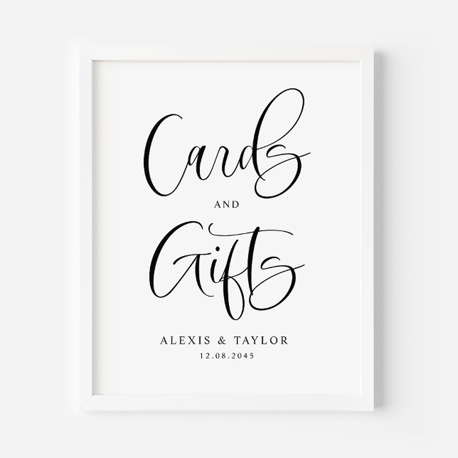 Black Cute Calligraphy Cards and Gifts Wedding Poster (Creator Uploaded)