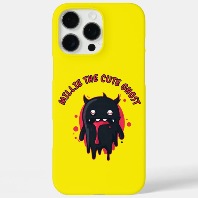 Black Cute Kawaii Ghost Case-Mate iPhone Case (Back)