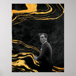 Black Cutout marbled aesthetic Modern Poster