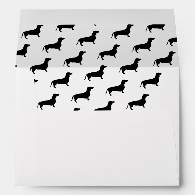 Black Dachshund Silhouettes Print Envelope (Back (Bottom))
