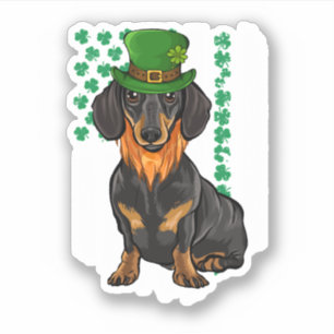 Black Dachshund St Patricks Day Irish American Fla