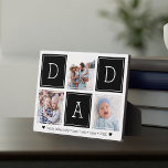 Black | DAD Custom Kids Photo Collage Plaque<br><div class="desc">Create a sweet keepsake for a beloved dad this Father's Day with this simple photo plaque design that features three of your favorite Instagram photos, arranged in a collage layout with alternating squares of crisp black spelling out "Dad." Personalize with favorite photos of his children, and add a custom message...</div>