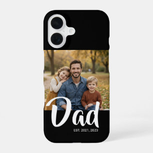 Black Dad Established Script Photo iPhone 16 Case