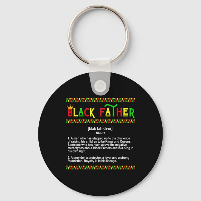 Black Dad Melanin Father Juneteenth Father's Day M Key Ring (Front)