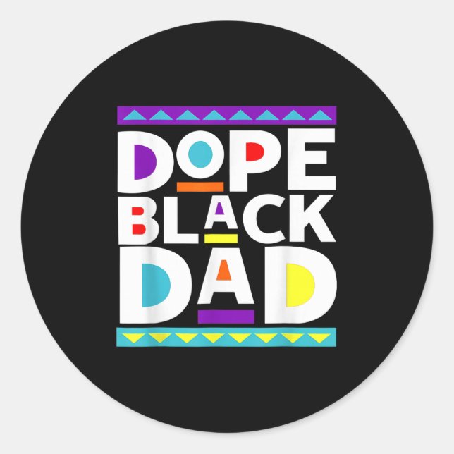 Black Dad New Dad Fathers Day Gift African America Classic Round Sticker (Front)