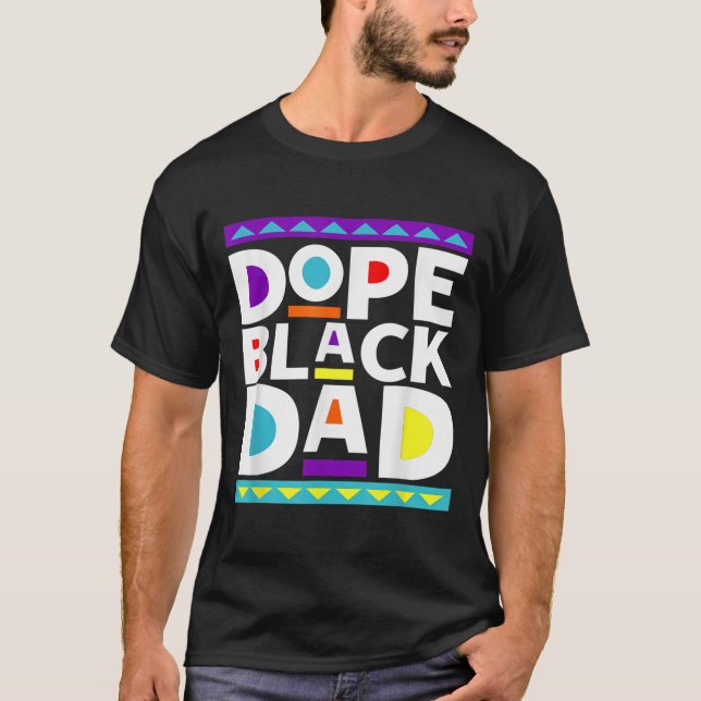 Black Dad New Dad Fathers Day Gift African America T-Shirt (Front)