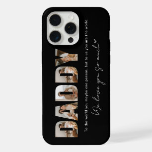 Black Daddy Photo Collage Message Father's Day iPhone 15 Pro Max Case
