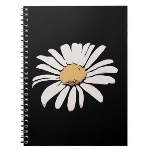 Black Daisy Floral Photo Notebook
