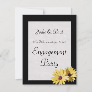Black Daisy - Wedding - Engagement Invitation