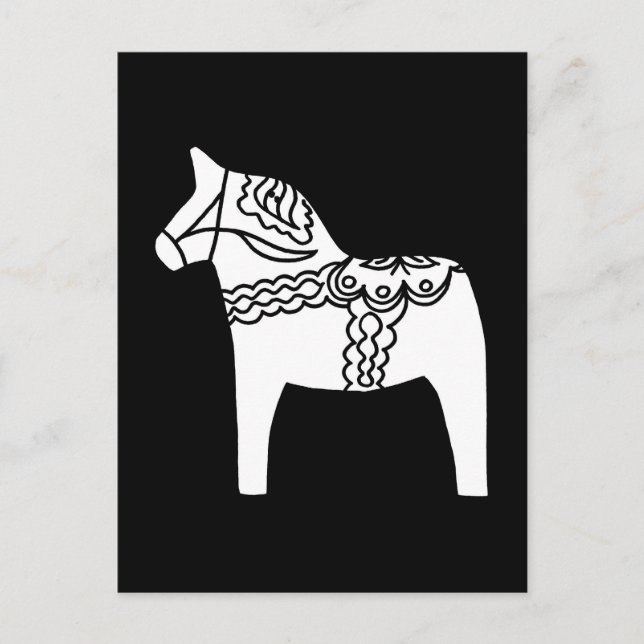 Black Dala Horse Postcard (Front)