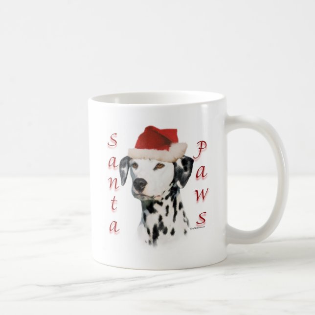 Black Dalmatian Santa Paws Coffee Mug (Right)