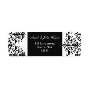 black damask address lable