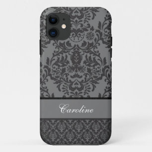 Black Damask -Beauty Case-Mate iPhone Case