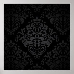 Black Damask Canvas Print