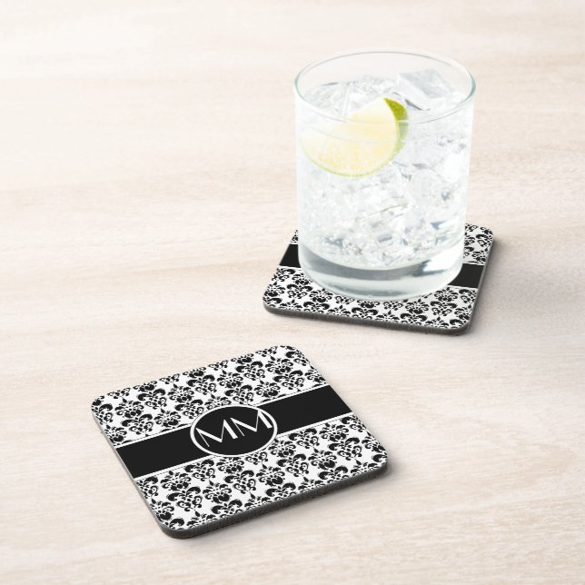 black damask coaster (Right Side)